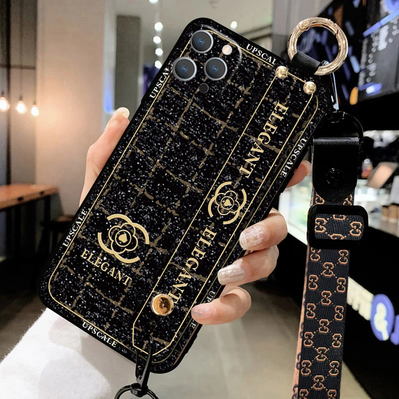 英伦风适用vivo手机壳防摔VIVO系列腕带斜挎挂绳男女款硅胶全包边