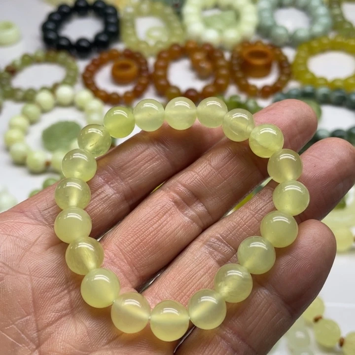 蛇纹石玉手串10未镶嵌