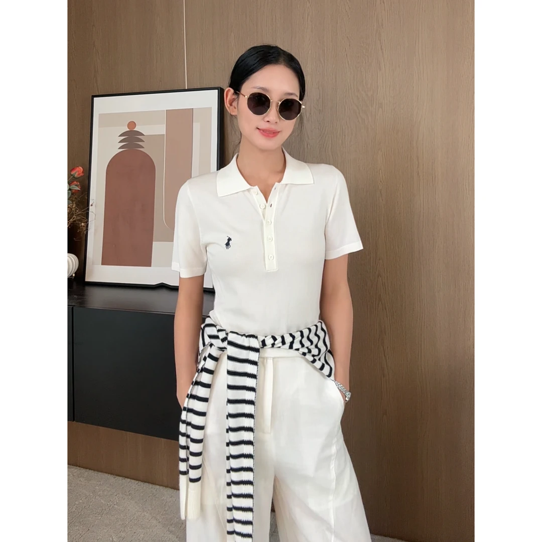 Yihouse【天丝羊毛】简约纯色POLO领百搭显瘦翻领上衣Y8301