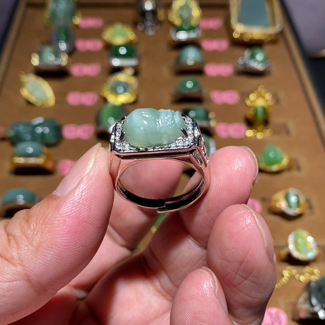 和田玉（碧玉）未镶嵌戒指