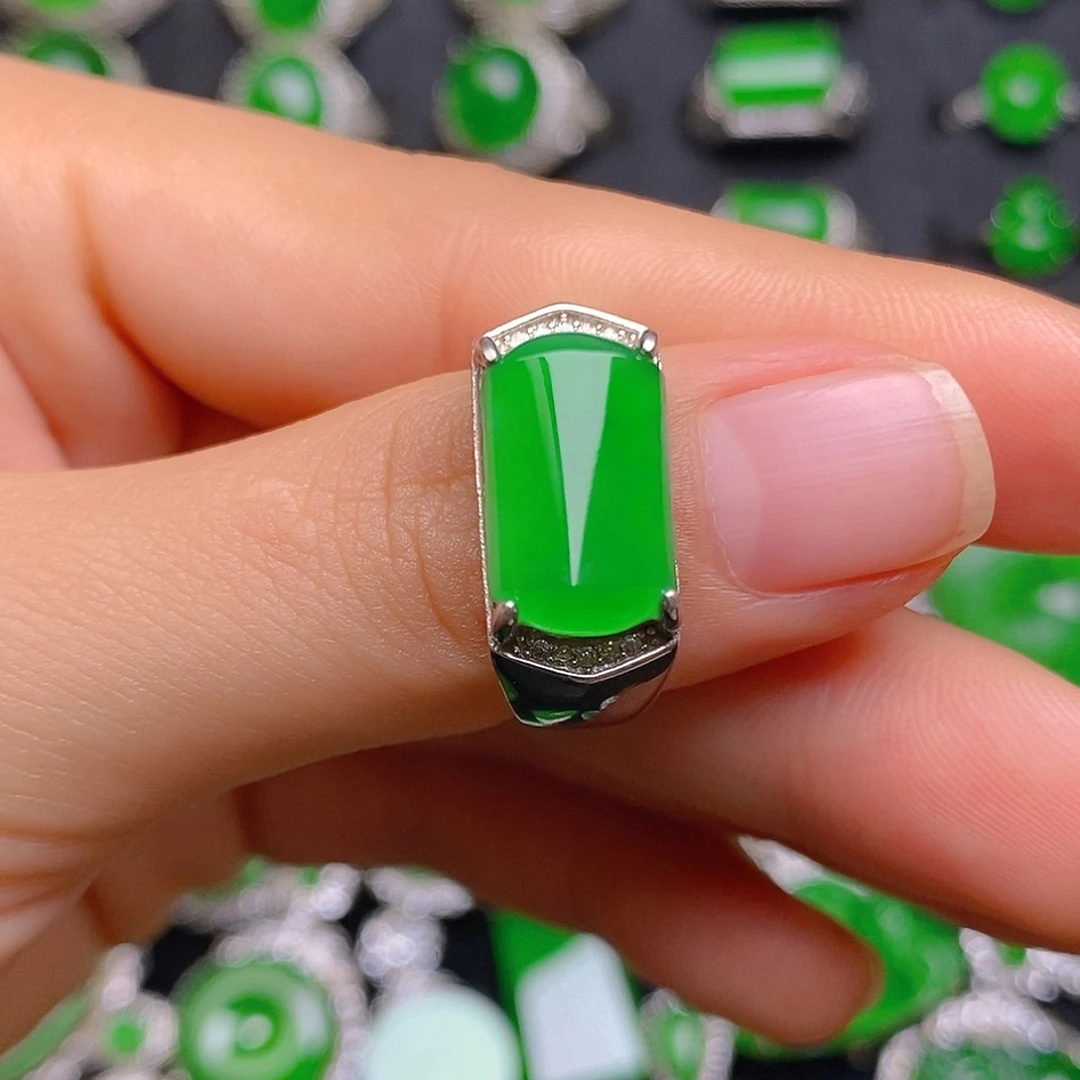 翡翠银S925镶嵌戒指