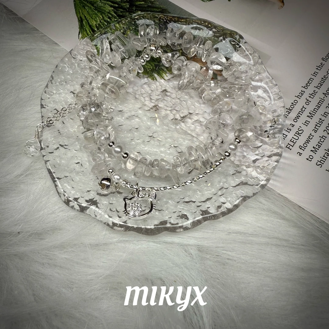 mikyx 铜合金合成锆石手链 KT猫猫串串手链A320