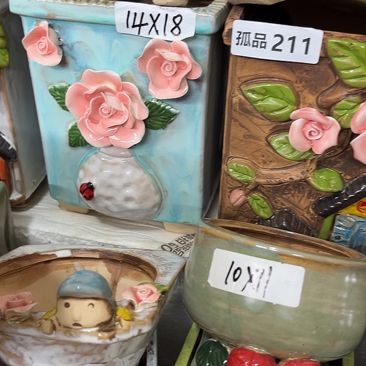 紫砂花盆粗陶材质多肉花盆