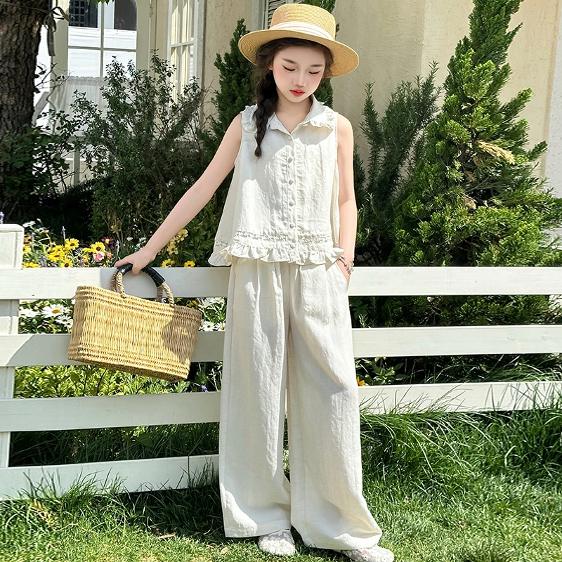 小女孩女童夏季套装款休闲洋气2025中大童潮流潮款炸街衣服儿童