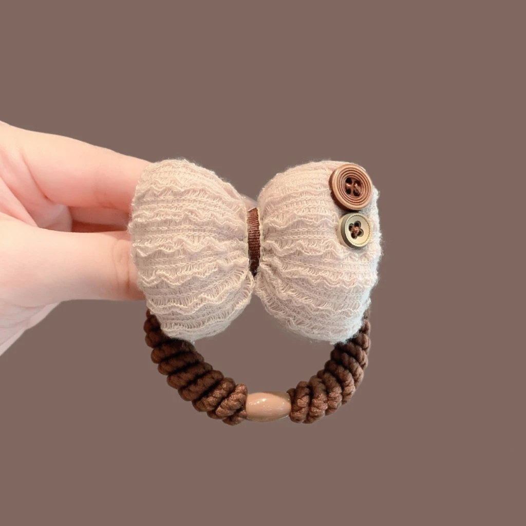 韩系女孩可爱手工立体小兔发绳甜美布艺充棉手缝卡通动物发圈头绳