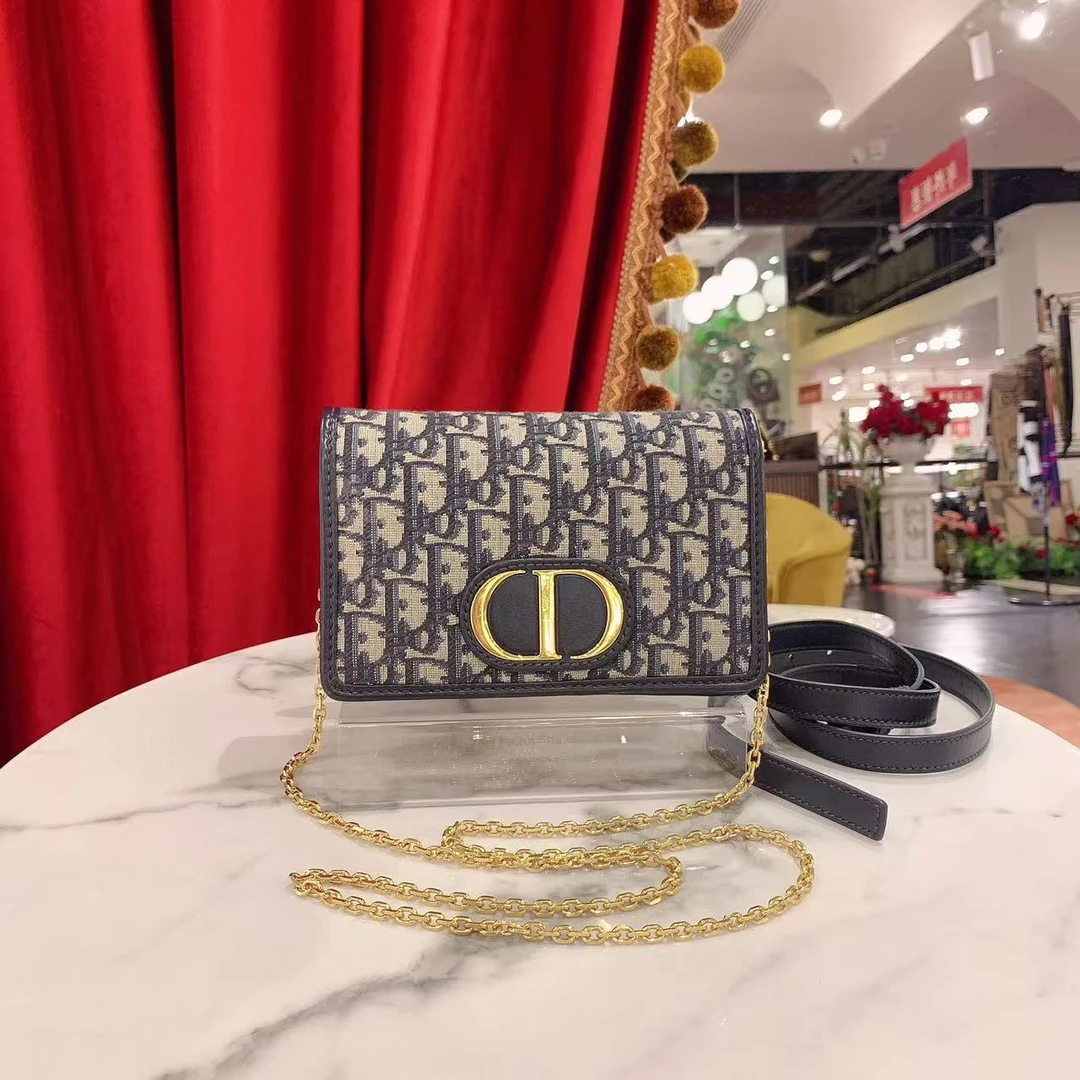 95新 DIOR/迪奥 GGS蒙田二合一老花金扣帆布单肩包22年76255478
