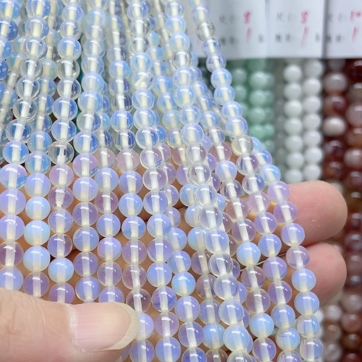 合金玛瑙/玉髓珠宝半成品蛋白石6mm一条