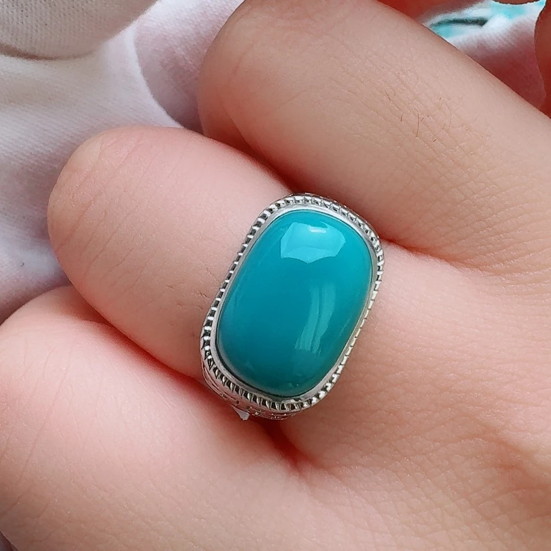 银S925镶嵌绿松石珠宝奇石