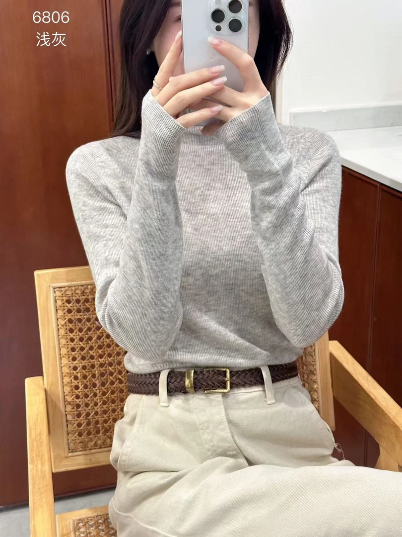 25款高领无缝绵羊毛纯色上衣轻奢高弹轻薄时尚超百搭毛衣针织衫