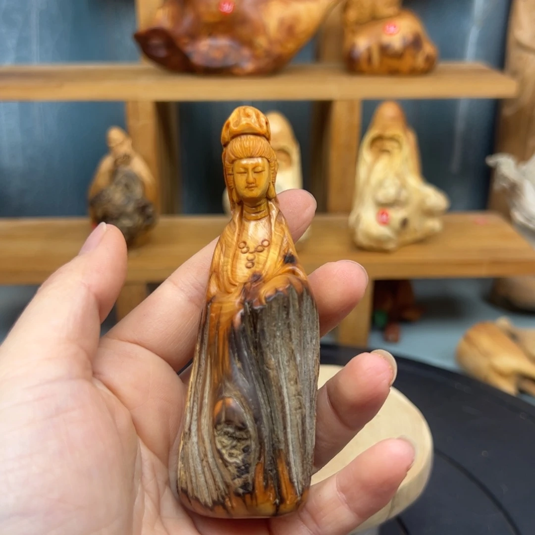 木周崖柏木摆件手把件