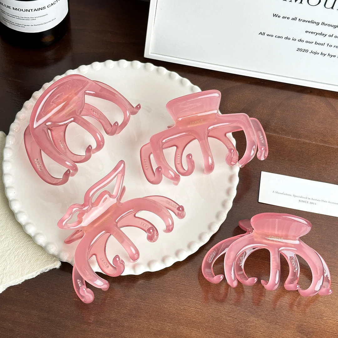 DW21405加厚4MM醋酸发夹高级感金标鲨鱼夹巨能抓百搭女抓夹