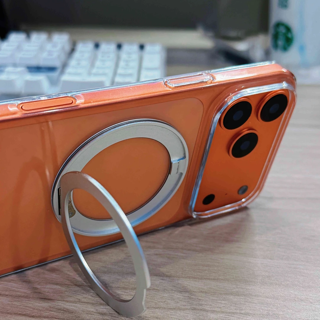 苹果iphone17promax手机壳磁吸支架MagSafe极简主义透明气囊防摔