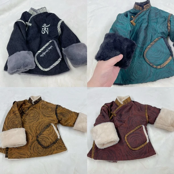 儿童时尚冬季秋冬小童牛仔休闲加厚女童加绒冬款复古藏装外套厚款