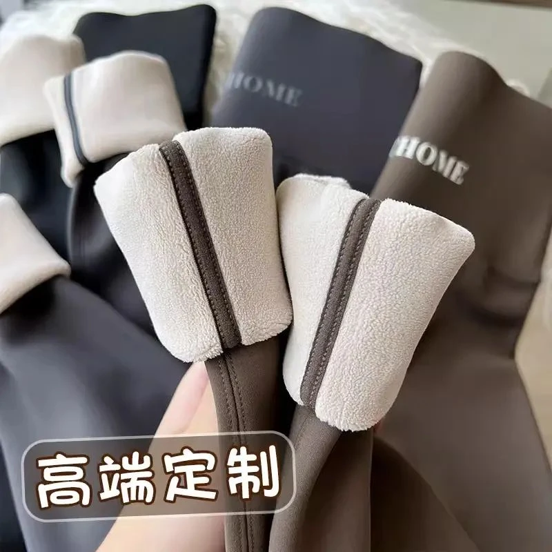 【秋冬加厚打底裤】加绒鲨鱼裤女外穿收腹提臀瑜伽芭比羊羔绒裤薄绒