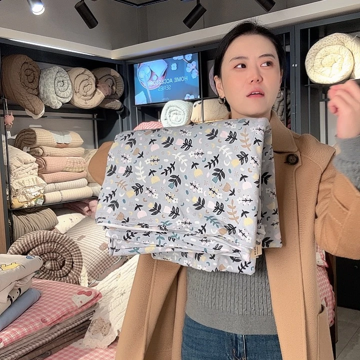 柞蚕丝貂毛羽绒加大被罩