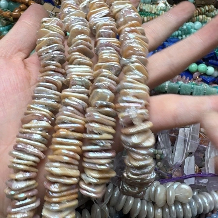 合金玛瑙/玉髓珠宝半成品一条12x17mm巴洛克珍珠