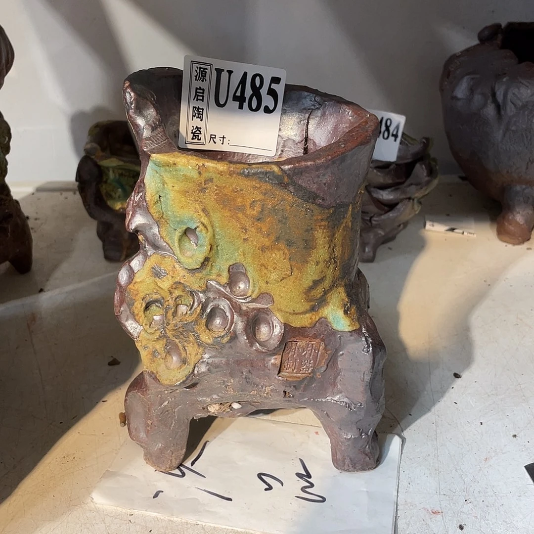 紫砂花盆景德镇陶瓷花盆485