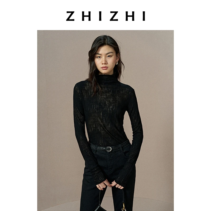 致知 惜余欢 棉羊毛可水洗蕾丝细腻肌理感打底T25冬季ZZ2EWWTQ019