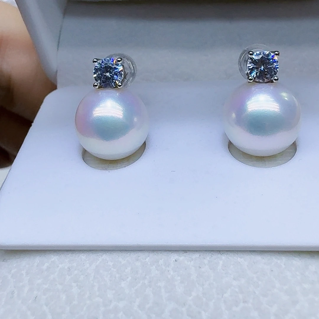 银S925镶嵌颈饰淡水珍珠10-11mm