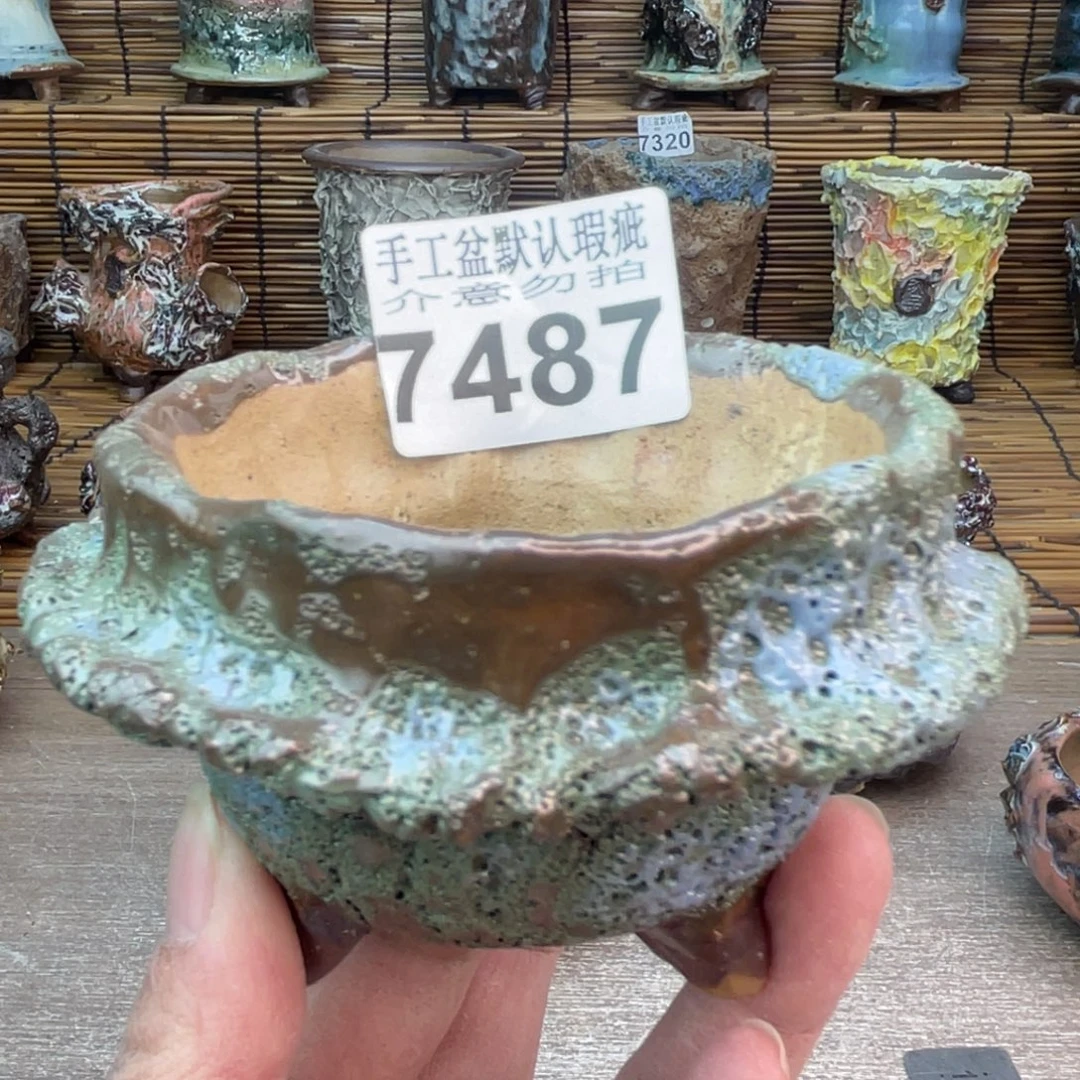 手工花盆默认瑕疵完美者勿拍