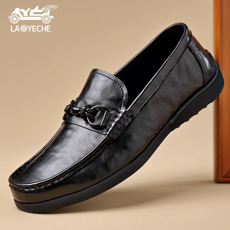 老爷车新款休闲一脚蹬乐福鞋豆豆鞋休闲鞋软底百搭潮流舒适时尚男