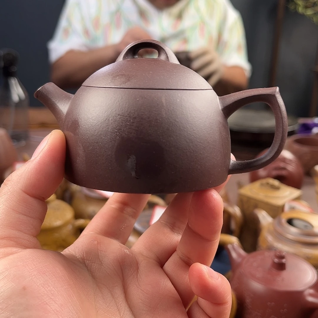 茶壶紫泥芝*宜兴紫砂