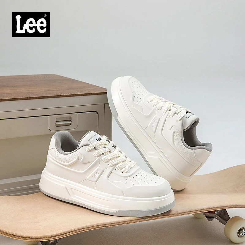 Lee小白鞋男款2025秋季新款潮流高级感真皮板鞋男厚底休闲运动鞋