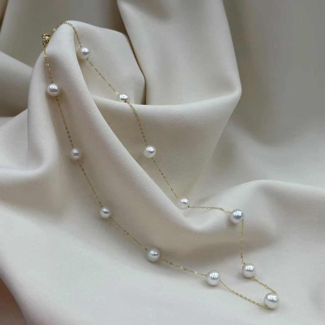 TD195【巅光星河】天然淡水极光珍珠满天星7mm左右非基地发货