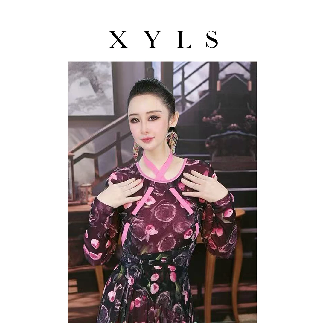 女装连衣裙弹力印花T006877