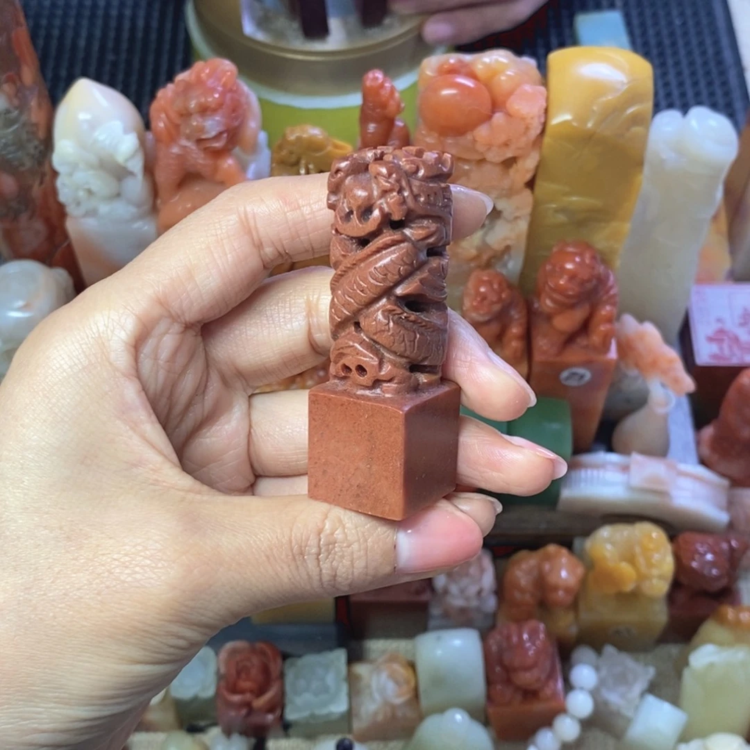 印石寿山石盘龙印