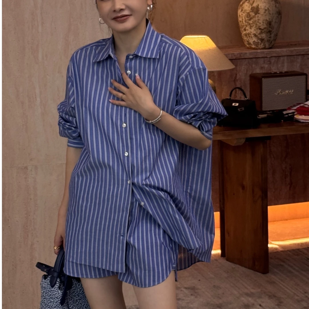 【CHU/2025SSNEW】《悠蓝》条纹色织衬衣 NH2521