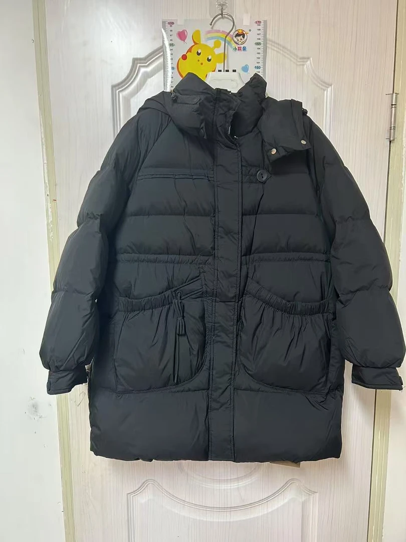【子惠服饰】2024新款大口袋中长休闲羽绒