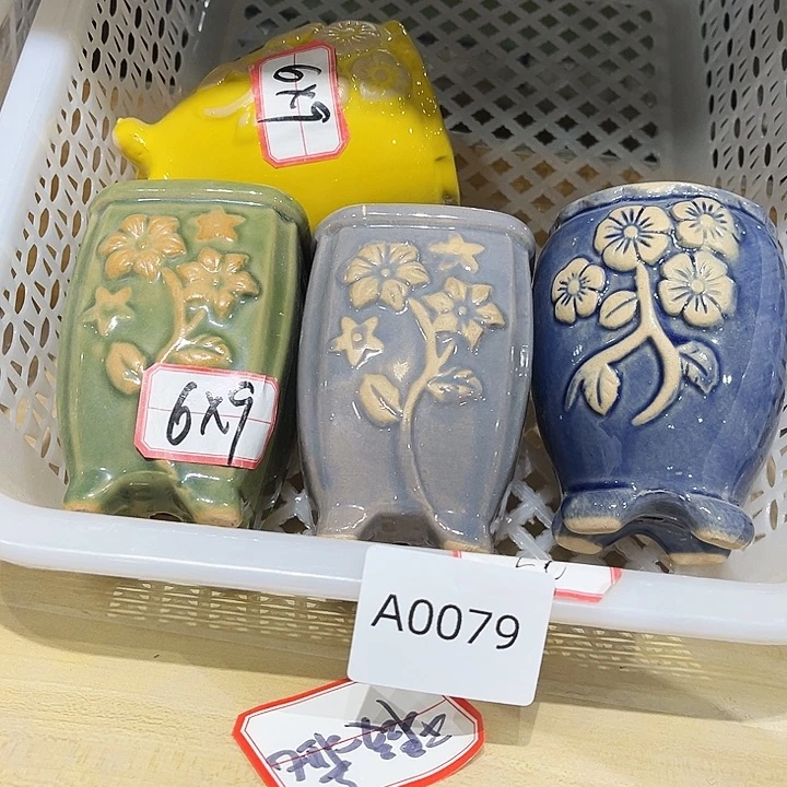 瓷片花盆多肉植物艺术品