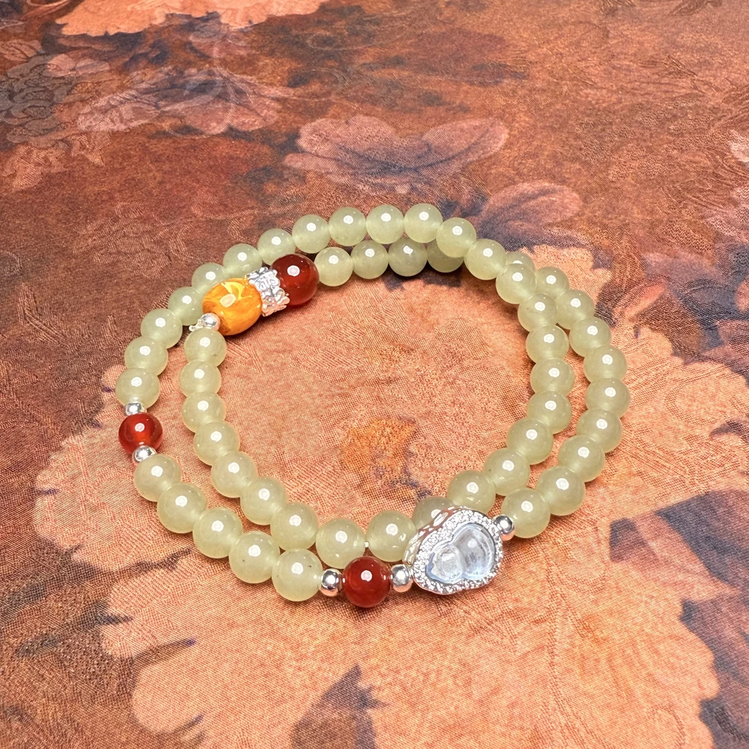 S1259-双圈和田玉手串