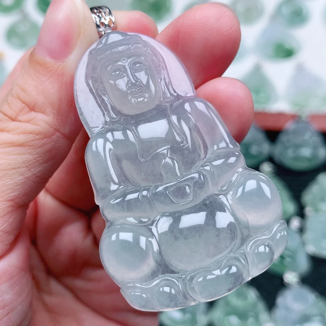 吊坠(不含链)18K金镶嵌翡翠