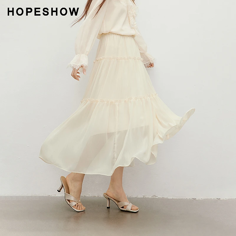 红袖2025夏季新款女装 波西米亚风A字松紧高腰半身裙90125131503