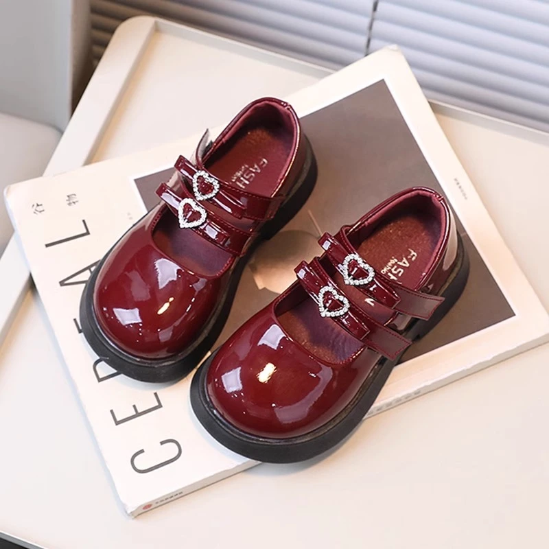 ABC女童小皮鞋2025年春季新款女宝宝鞋子红色公主鞋软底女孩单鞋