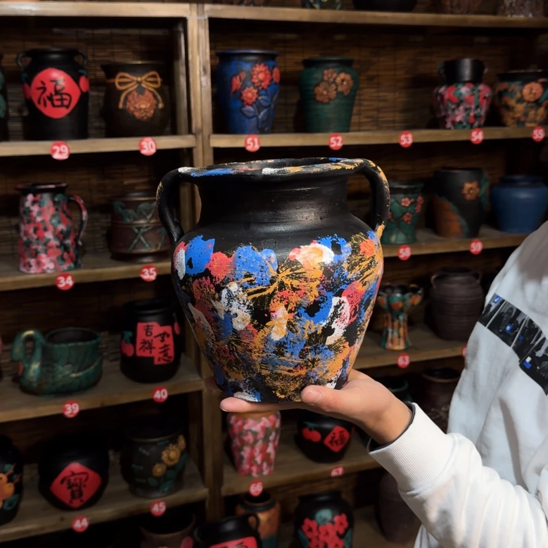 带孔高端浮雕花盆高度+口径20-18