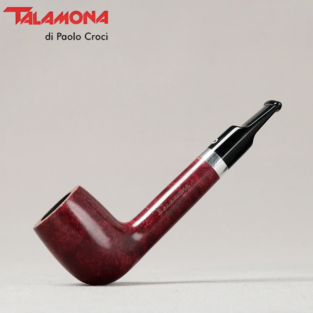 意大利塔拉莫纳 323 红光哑光长腿直斗 3毫米 石楠木烟斗