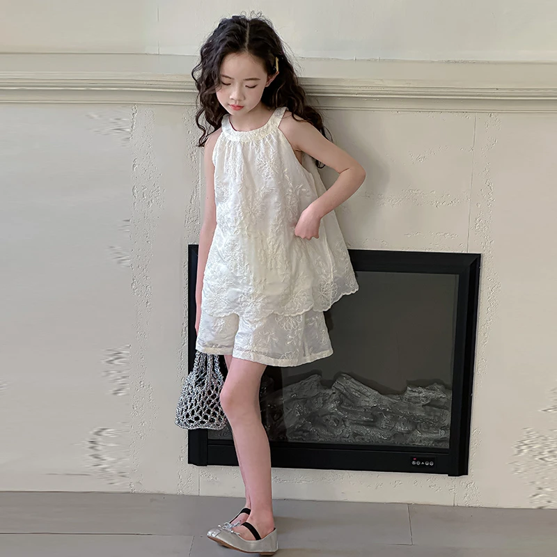 简约潮牌店铺儿童服装2025年新款衣服女童装夏装套装6-12岁高级感