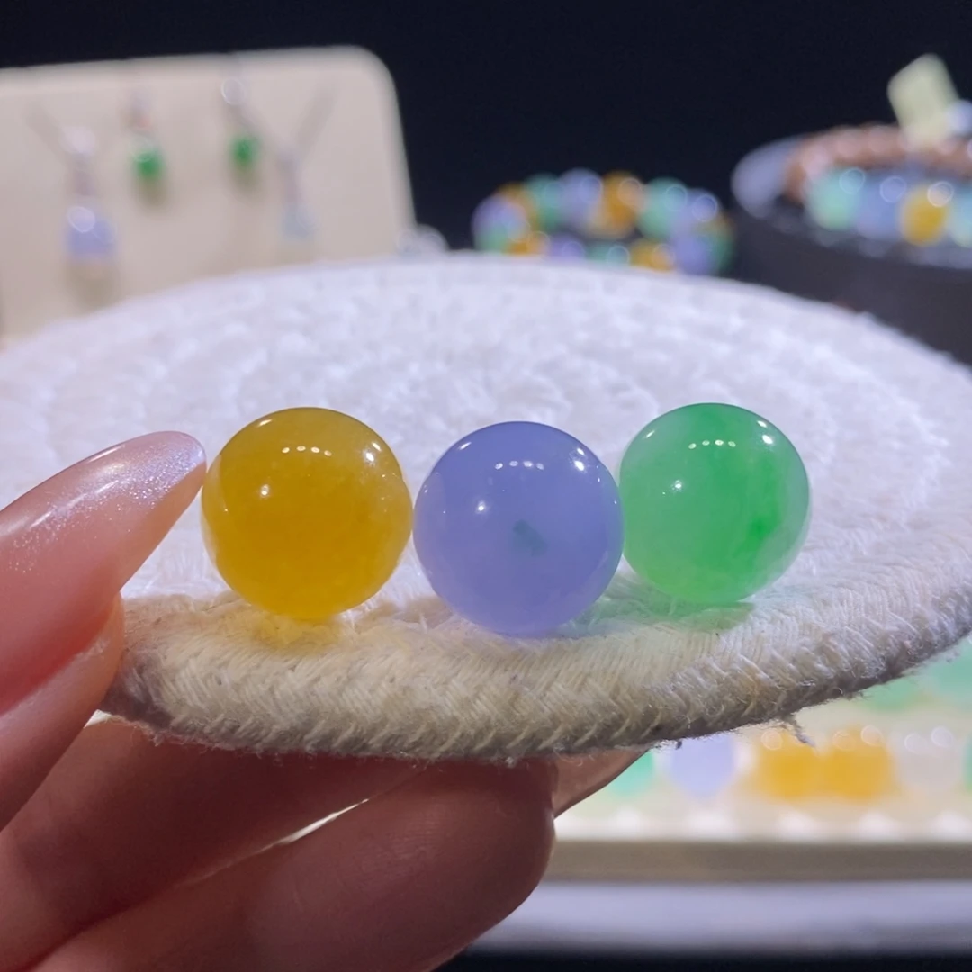 翡翠未镶嵌颈饰翡翠大卡位三彩福禄寿色系搭配