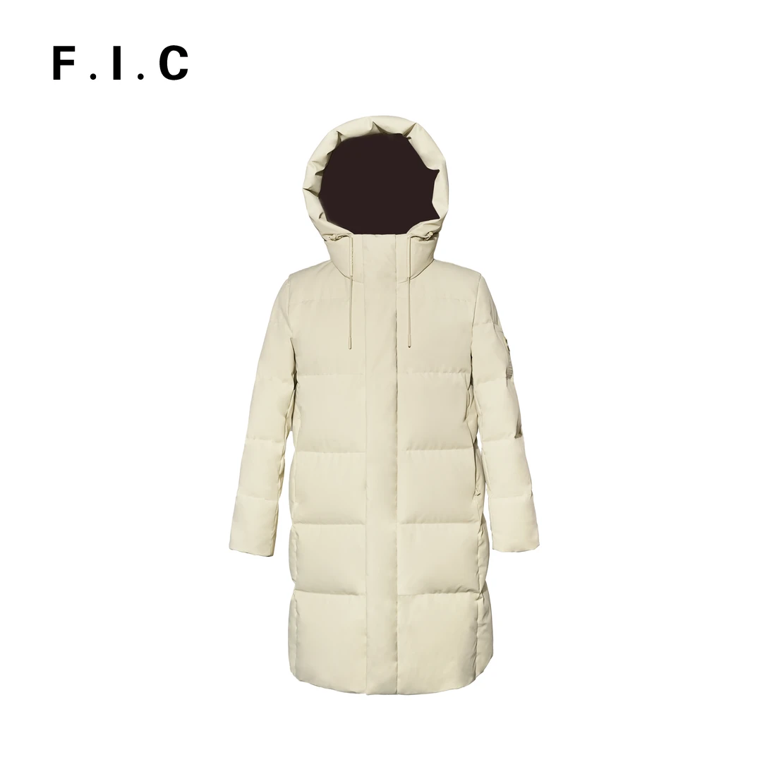 朱先生FIC【90大朵鹅绒·连帽长款羽绒服】男女同款+保暖御寒