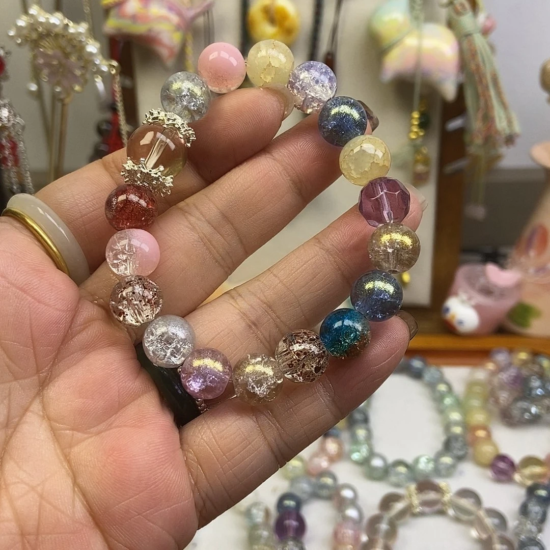 石英石纯铜琉璃手串