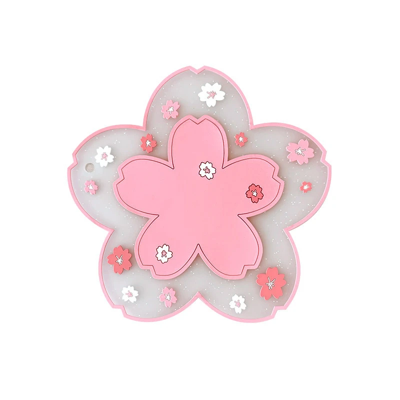 珊谷SG日式樱花硅胶隔热垫三件套