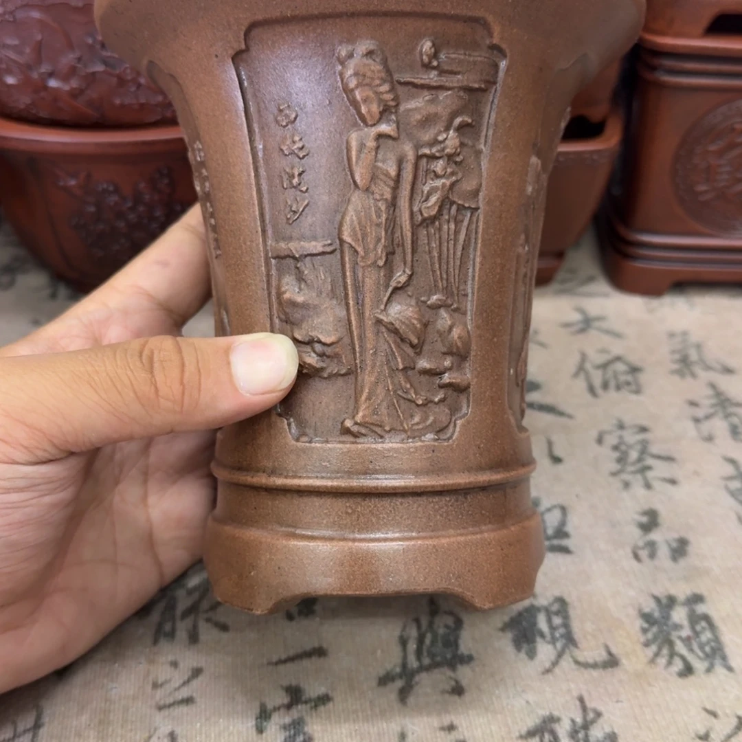紫砂花盆12x14内经紫砂花盆