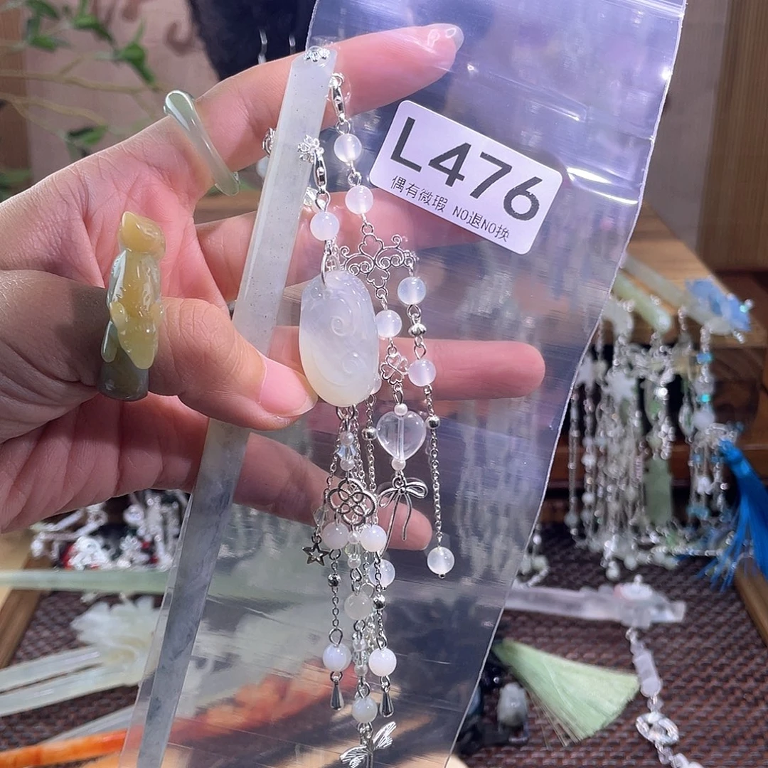 悠***光合金蛇纹石玉发饰