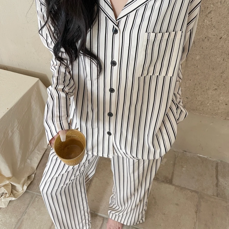 FENKE/粉客【线帷】莱赛尔天丝睡衣女春夏款显瘦慵懒可外穿家居服女