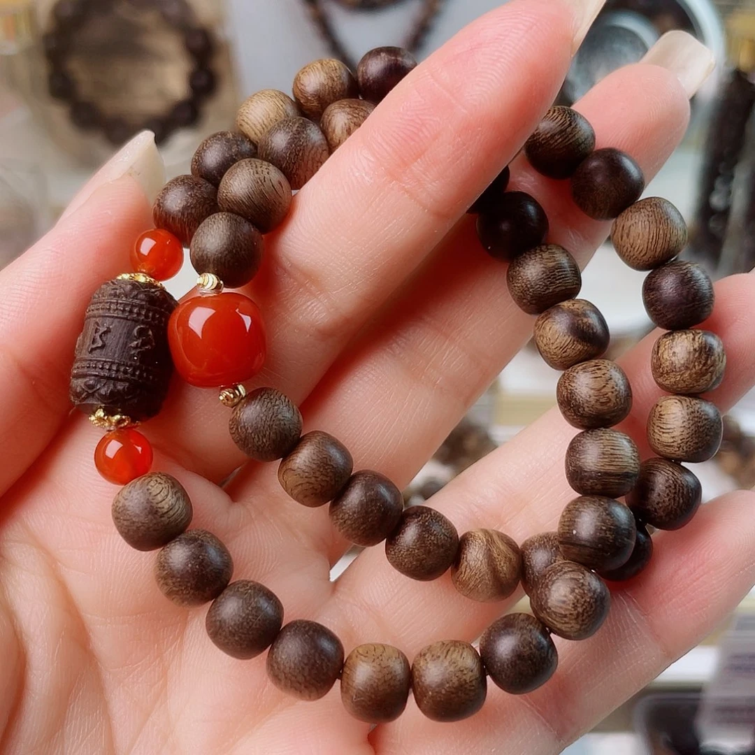 手串沉香越南芽庄老白棋窖藏古董瘤疤0.8