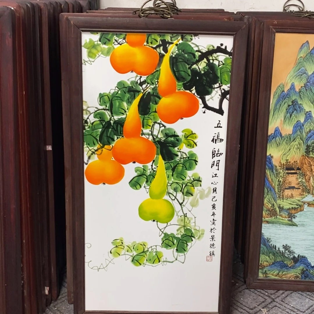 瓷片86*46 景德镇瓷板画柴窑烧制