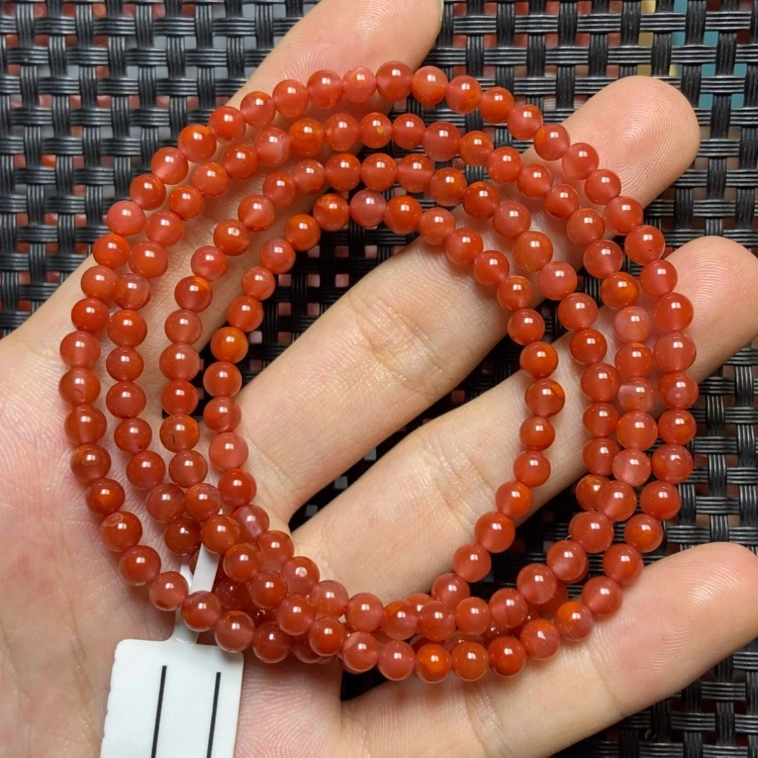 南红玛瑙未镶嵌手串4+’mm
